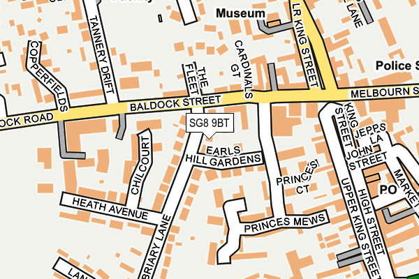 SG8 9BT map - OS OpenMap – Local (Ordnance Survey)