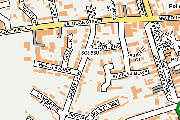 SG8 9BU map - OS OpenMap – Local (Ordnance Survey)