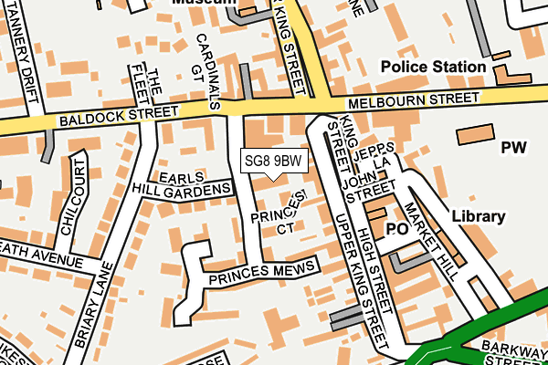 SG8 9BW map - OS OpenMap – Local (Ordnance Survey)