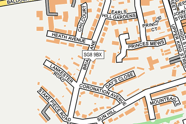 SG8 9BX map - OS OpenMap – Local (Ordnance Survey)