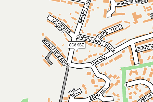 SG8 9BZ map - OS OpenMap – Local (Ordnance Survey)