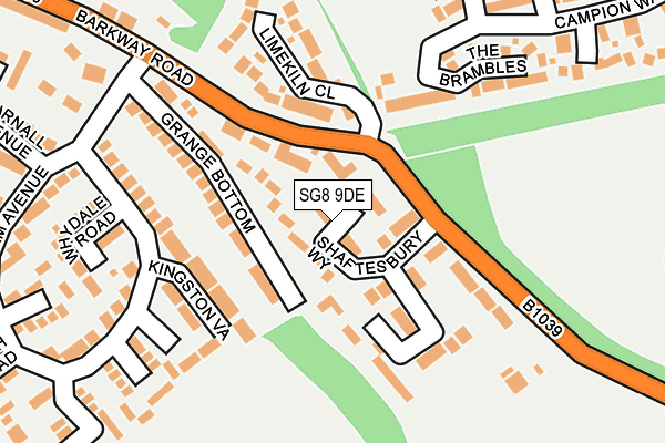 SG8 9DE map - OS OpenMap – Local (Ordnance Survey)