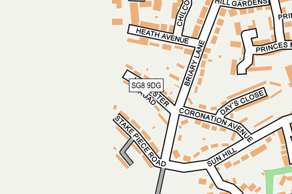 SG8 9DG map - OS OpenMap – Local (Ordnance Survey)