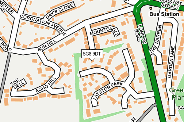 SG8 9DT map - OS OpenMap – Local (Ordnance Survey)