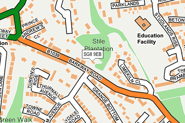 SG8 9EB map - OS OpenMap – Local (Ordnance Survey)