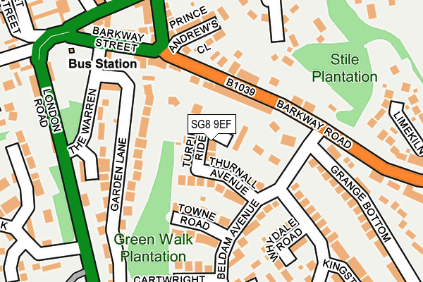 SG8 9EF map - OS OpenMap – Local (Ordnance Survey)