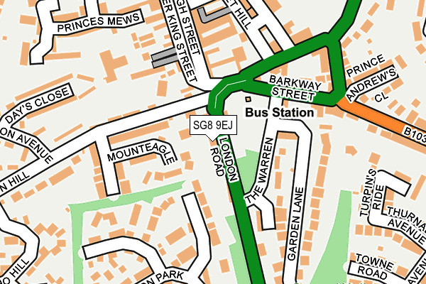 SG8 9EJ map - OS OpenMap – Local (Ordnance Survey)