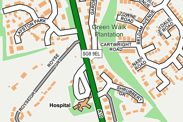 SG8 9EL map - OS OpenMap – Local (Ordnance Survey)