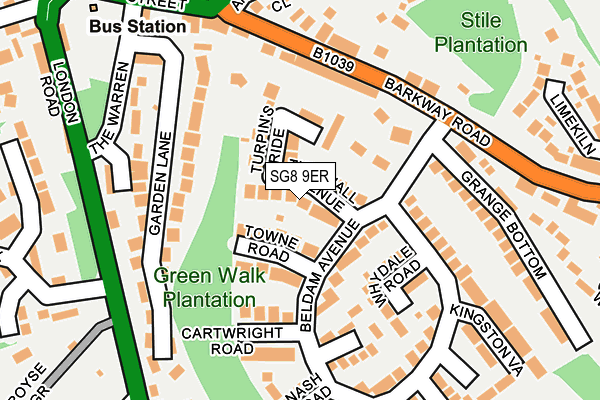 SG8 9ER map - OS OpenMap – Local (Ordnance Survey)