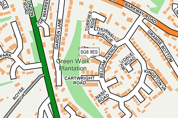 SG8 9ES map - OS OpenMap – Local (Ordnance Survey)