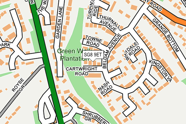 SG8 9ET map - OS OpenMap – Local (Ordnance Survey)