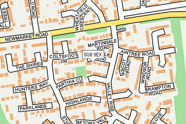 SG8 9EX map - OS OpenMap – Local (Ordnance Survey)