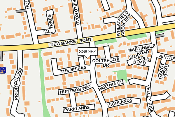 SG8 9EZ map - OS OpenMap – Local (Ordnance Survey)