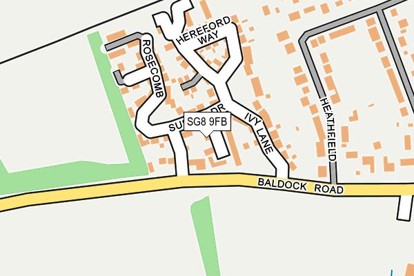 SG8 9FB map - OS OpenMap – Local (Ordnance Survey)