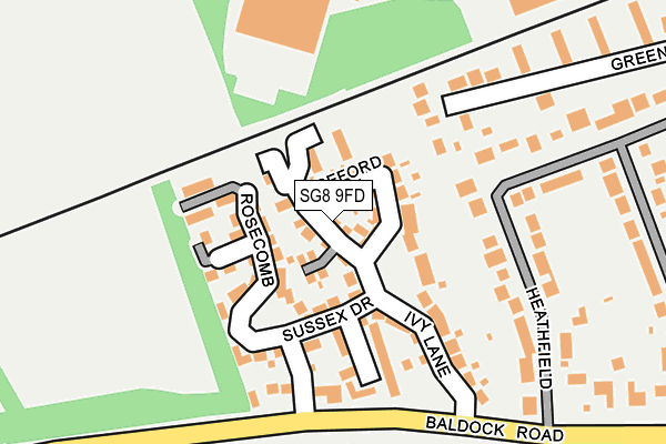 SG8 9FD map - OS OpenMap – Local (Ordnance Survey)