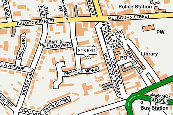 SG8 9FG map - OS OpenMap – Local (Ordnance Survey)