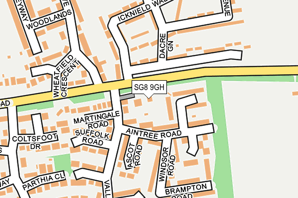 SG8 9GH map - OS OpenMap – Local (Ordnance Survey)