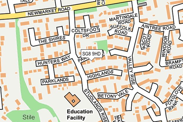 SG8 9HD map - OS OpenMap – Local (Ordnance Survey)