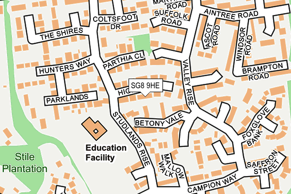 SG8 9HE map - OS OpenMap – Local (Ordnance Survey)