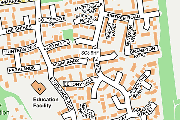 SG8 9HF map - OS OpenMap – Local (Ordnance Survey)