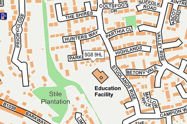 SG8 9HL map - OS OpenMap – Local (Ordnance Survey)