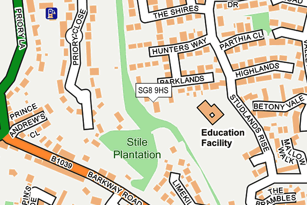 SG8 9HS map - OS OpenMap – Local (Ordnance Survey)