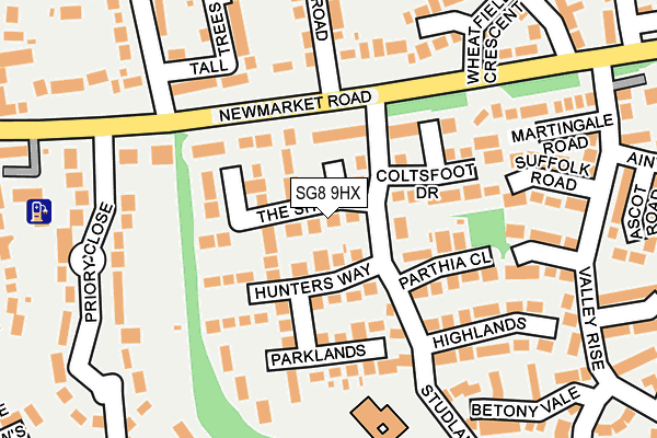 SG8 9HX map - OS OpenMap – Local (Ordnance Survey)