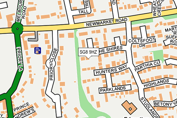 SG8 9HZ map - OS OpenMap – Local (Ordnance Survey)