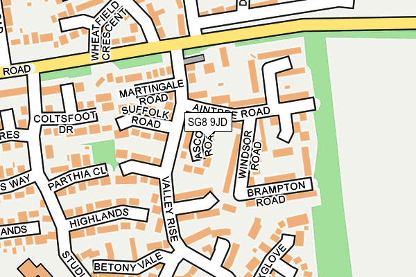 SG8 9JD map - OS OpenMap – Local (Ordnance Survey)