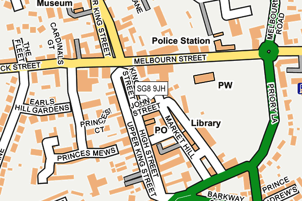 SG8 9JH map - OS OpenMap – Local (Ordnance Survey)