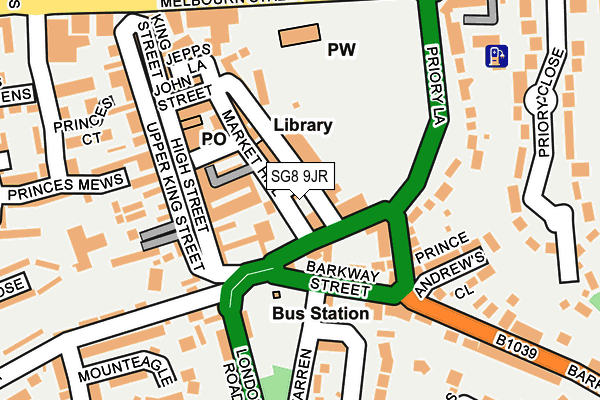 SG8 9JR map - OS OpenMap – Local (Ordnance Survey)