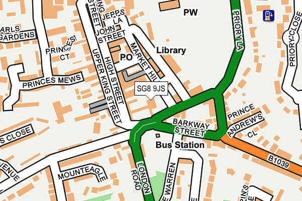 SG8 9JS map - OS OpenMap – Local (Ordnance Survey)