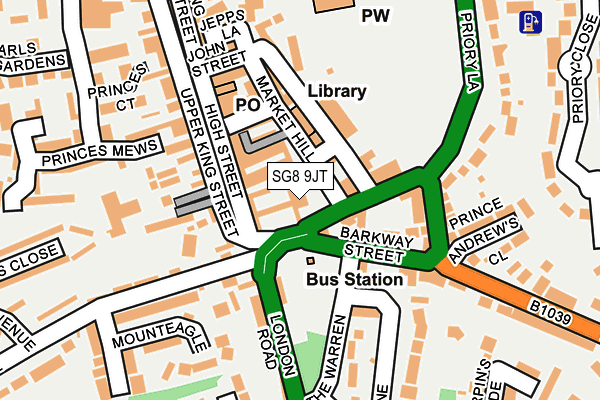 SG8 9JT map - OS OpenMap – Local (Ordnance Survey)