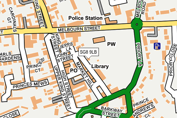 SG8 9LB map - OS OpenMap – Local (Ordnance Survey)