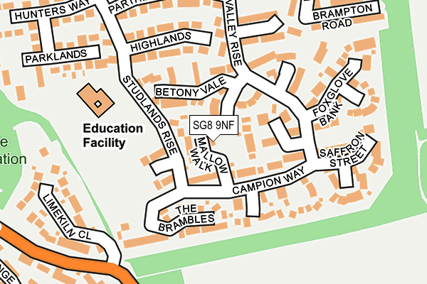 SG8 9NF map - OS OpenMap – Local (Ordnance Survey)