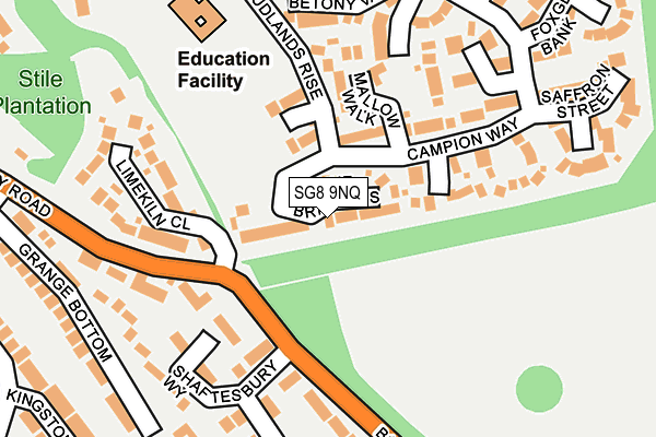 SG8 9NQ map - OS OpenMap – Local (Ordnance Survey)