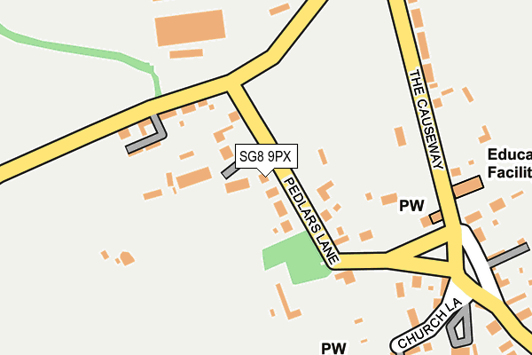 SG8 9PX map - OS OpenMap – Local (Ordnance Survey)