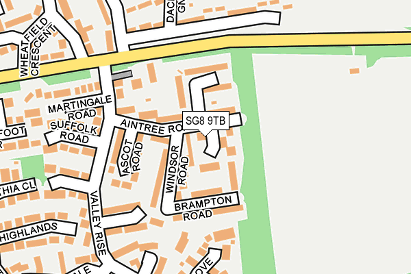 SG8 9TB map - OS OpenMap – Local (Ordnance Survey)