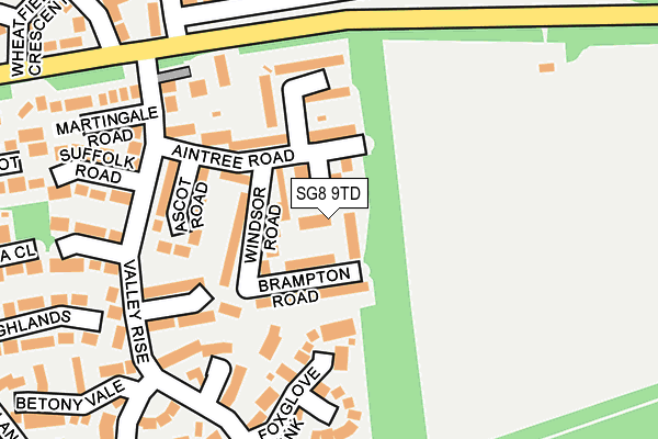 SG8 9TD map - OS OpenMap – Local (Ordnance Survey)