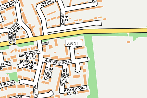 SG8 9TF map - OS OpenMap – Local (Ordnance Survey)