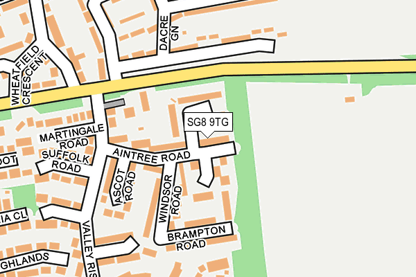 SG8 9TG map - OS OpenMap – Local (Ordnance Survey)