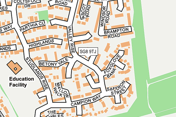 SG8 9TJ map - OS OpenMap – Local (Ordnance Survey)