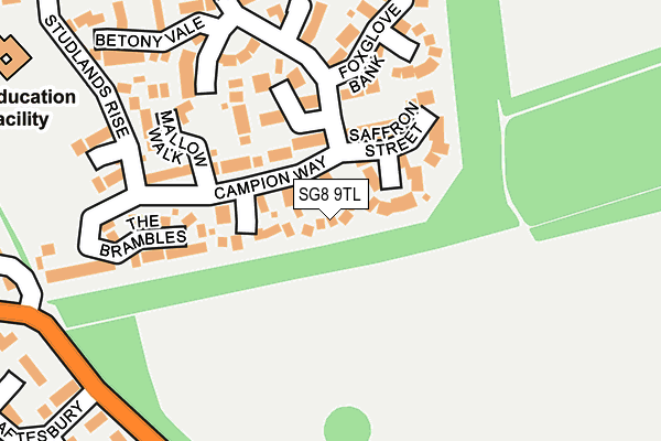 SG8 9TL map - OS OpenMap – Local (Ordnance Survey)