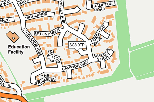 SG8 9TP map - OS OpenMap – Local (Ordnance Survey)