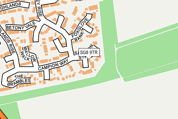 SG8 9TR map - OS OpenMap – Local (Ordnance Survey)