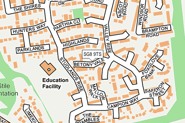 SG8 9TS map - OS OpenMap – Local (Ordnance Survey)