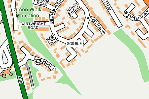SG8 9UE map - OS OpenMap – Local (Ordnance Survey)