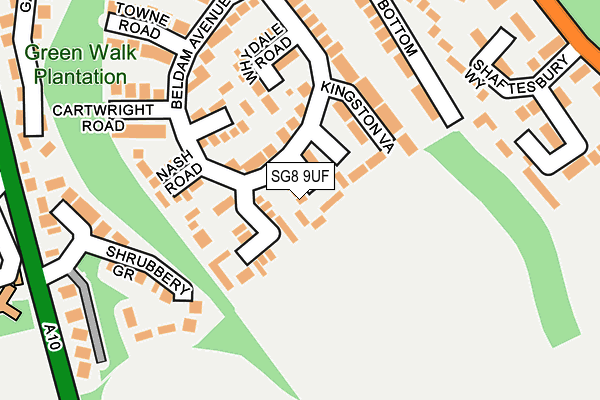 SG8 9UF map - OS OpenMap – Local (Ordnance Survey)