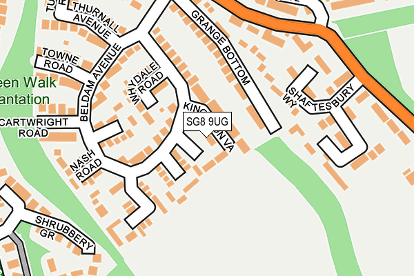 SG8 9UG map - OS OpenMap – Local (Ordnance Survey)