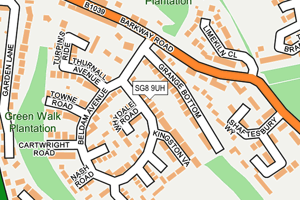 SG8 9UH map - OS OpenMap – Local (Ordnance Survey)
